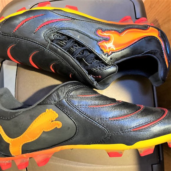 NWT Puma Soccer Shoes PC-1 101993 FLAME 7.5 11.5 12 13 Black Retro Free Shipping